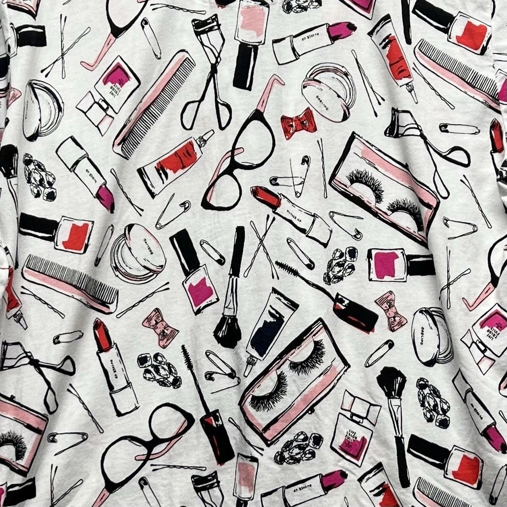 Kate Spade Pajama Set Womens Large Dream A LIttle Dream Makeup Beauty Lipstick - Picture 6 of 16